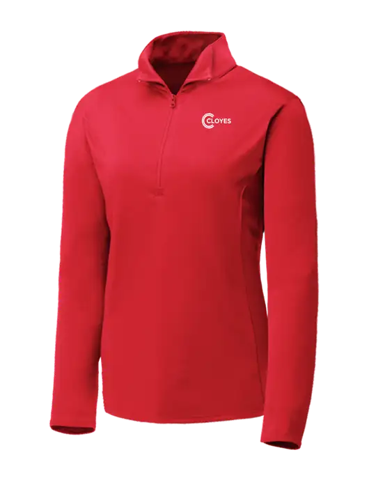 Red Womens Posicharge Competitor ¼ Zip Pullover w/Cloyes Logo