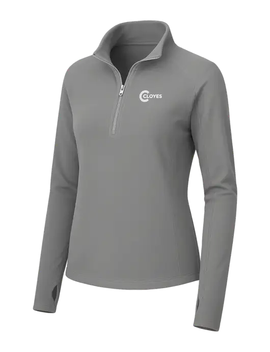 Womens Medium Grey Microfleece 1/2 Zip Pullover w/Cloyes Logo