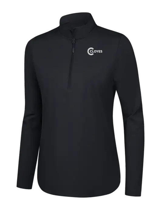  Womens Black C-FREE Double Knit 1/4-Zip w/Cloyes Logo