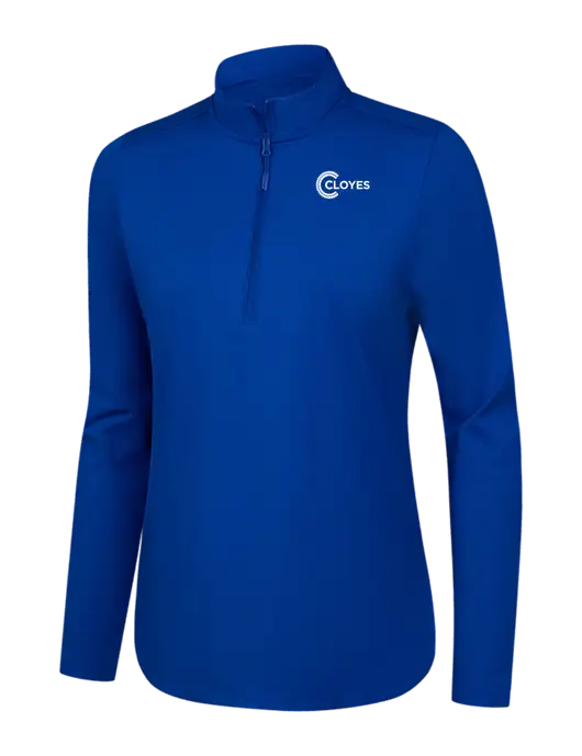  Womens Dark Royal C-FREE Double Knit 1/4-Zip w/Cloyes Logo