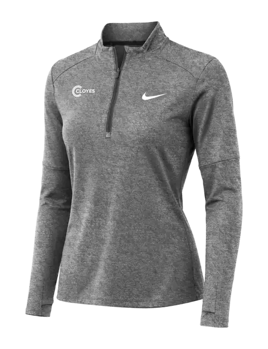 Nike Black Heather Womens Dri-FIT Element 1/2-Zip Pullover w/Cloyes Logo