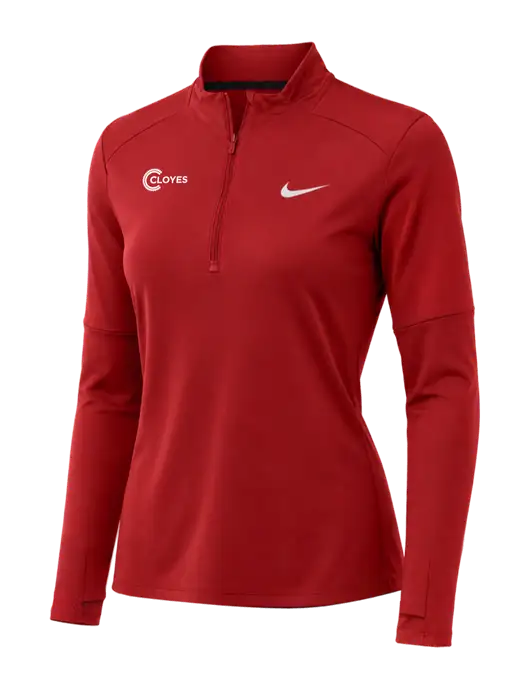 Nike Red Womens Dri-FIT Element 1/2-Zip Pullover w/Cloyes Logo