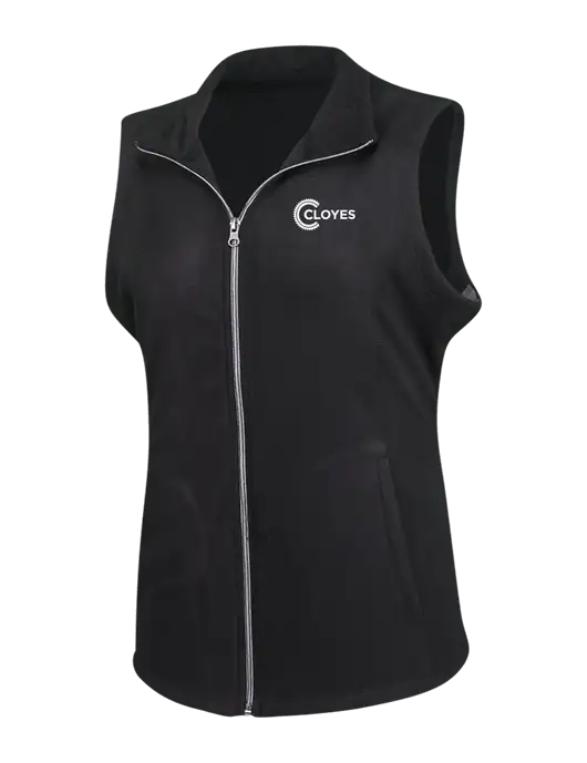 Black Womens Microfleece Vest w/Cloyes Logo