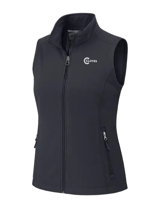 Charcoal Grey Womens Core Soft Shell Vest w/Cloyes Logo