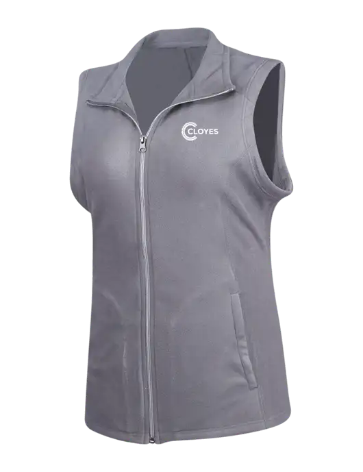 Medium Grey Womens Microfleece Vest w/Cloyes Logo