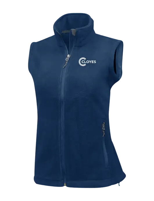 Navy Womens Fleece Vest w/Cloyes Logo