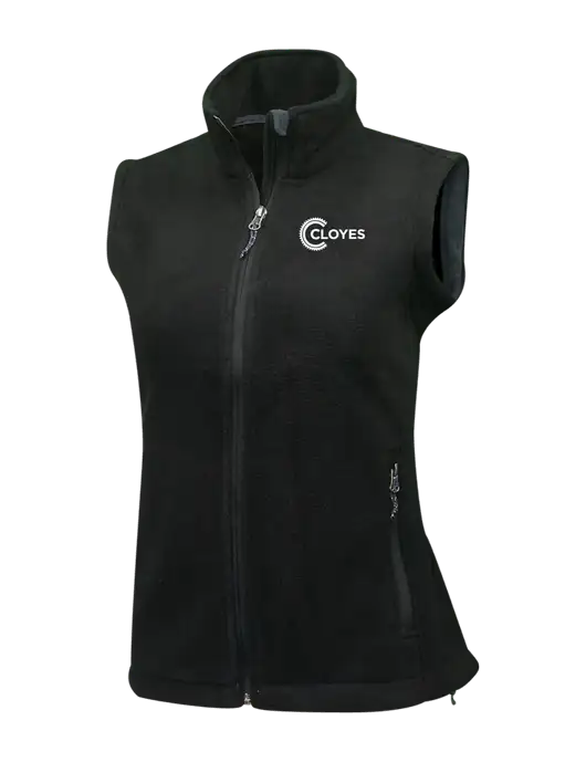Womens Black Fleece Vest w/Cloyes Logo