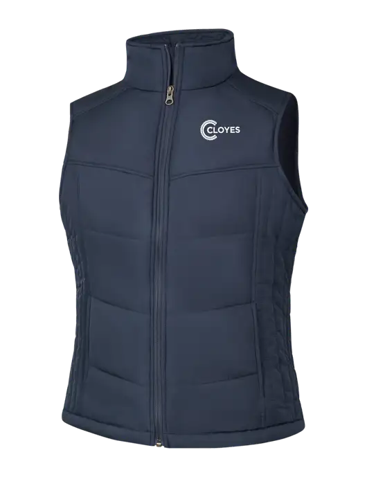 Womens Dark Slate/Black Puffy Vest w/Cloyes Logo