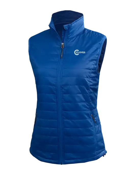 Womens Packable Royal Puffy Vest w/Cloyes Logo