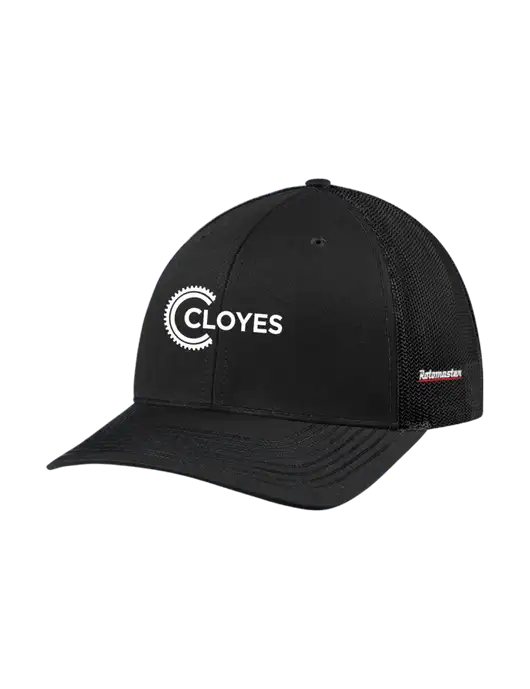 Richardson Adjustable Snapback Original 112 Trucker Cap Black w/Black Mesh w/Cloyes Logo, Rotomaster Logo